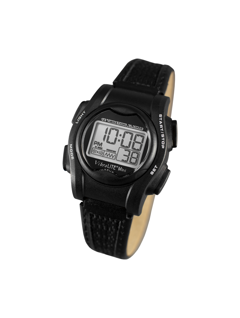 black Vibrating reminder watch for deaf and hearing impaired